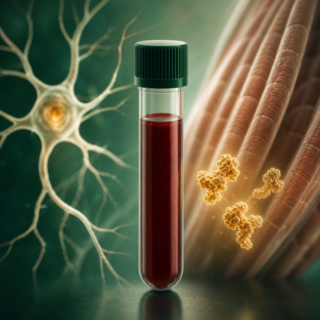 Kraujo mėginys, motorinis neuronas ir baltymų biomarkeriai