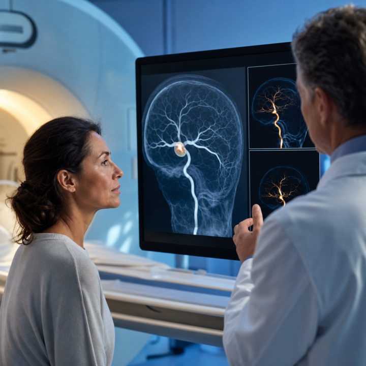 Galvos smegenų aneurizmos radiologinė stebėsena