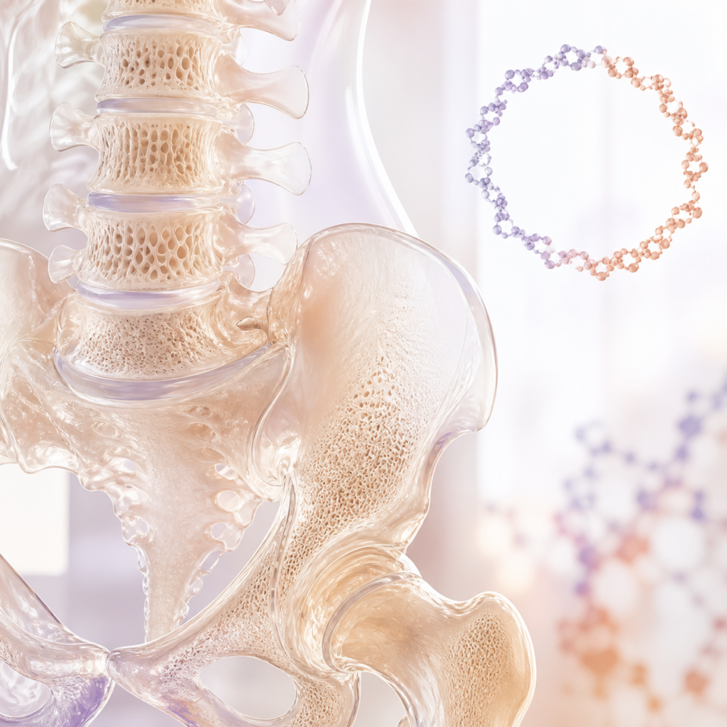 Osteoporozės pažeistas kaulas ir žiedinės RNR biomarkerio vizualizacija