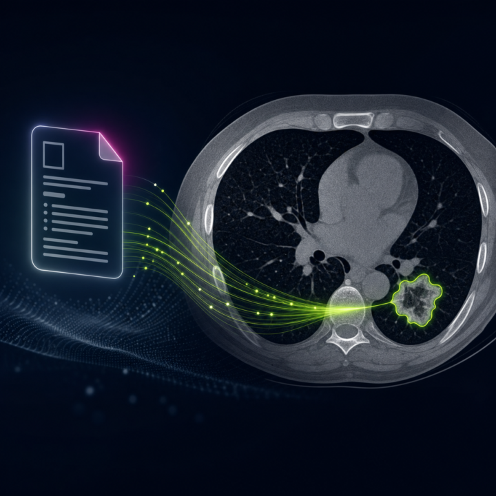Radiologijos vaizdo ir dirbtinio intelekto medicininė iliustracija