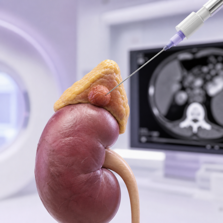 Antinksčio naviko biopsija kontroliuojant kompiuterine tomografija