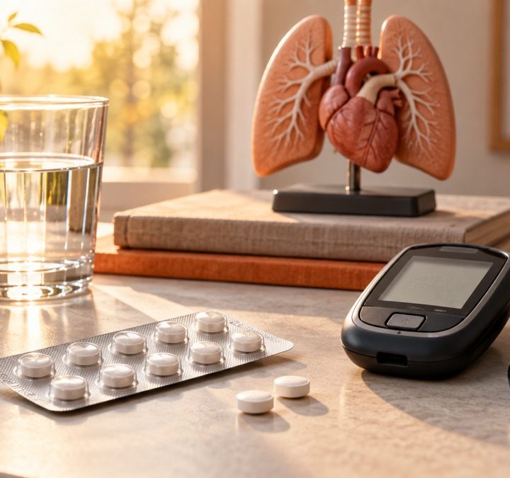 Gliukozės matuoklis ir bendrinės steroidų tabletės šiltoje klinikinio stebėjimo kompozicijoje