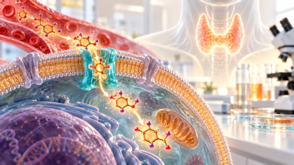 Medicininė MCT8 stokos ir gydymo tiratrikoliu vizualizacija